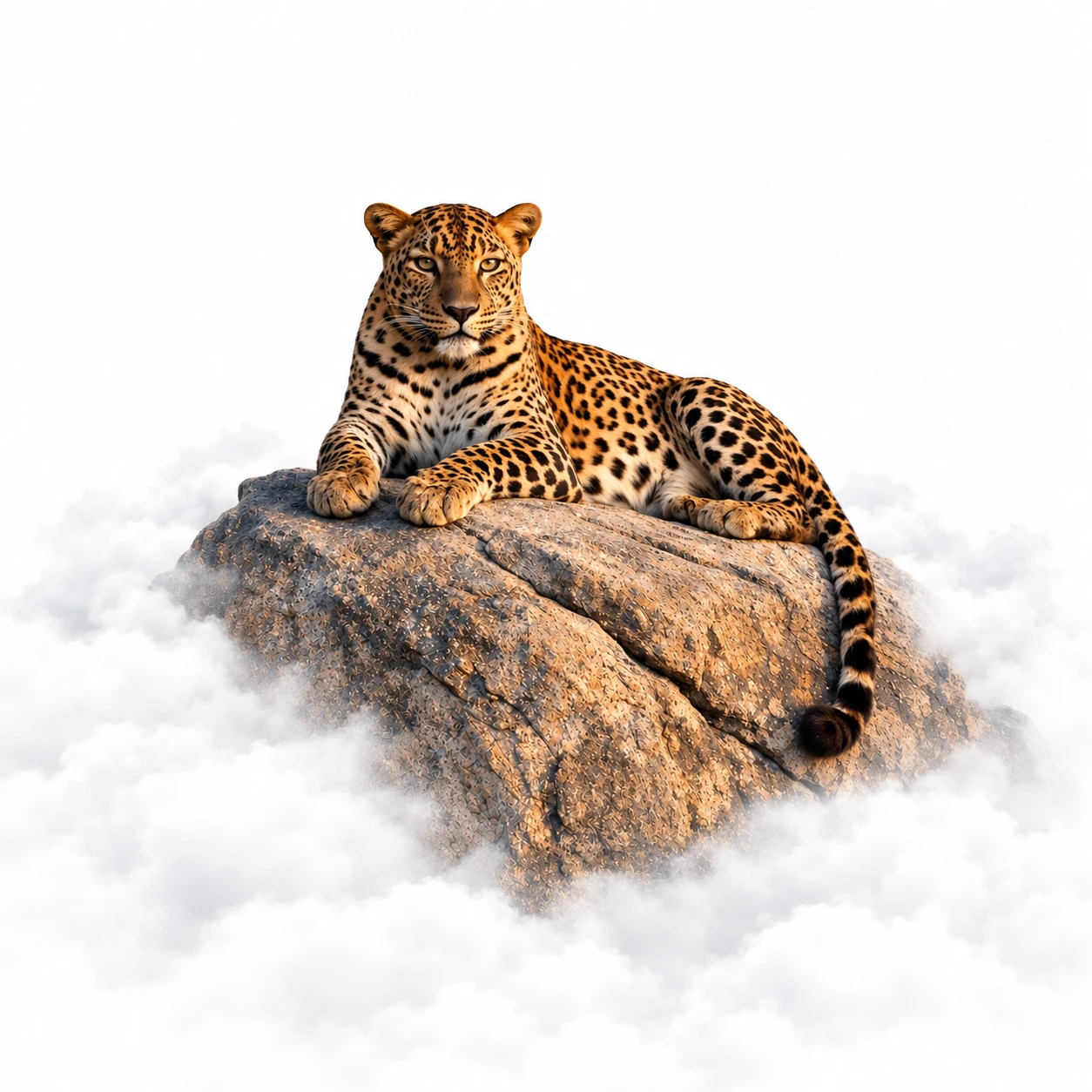 A Sri Lankan leopard resting on a rock in Yala National Park
